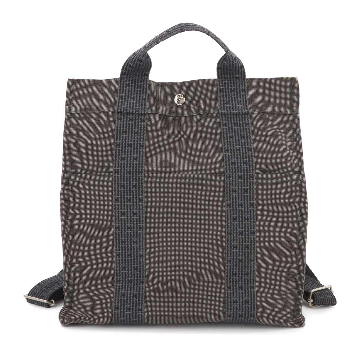 Her Line Ad MM Backpack Canvas Gray Black Purse