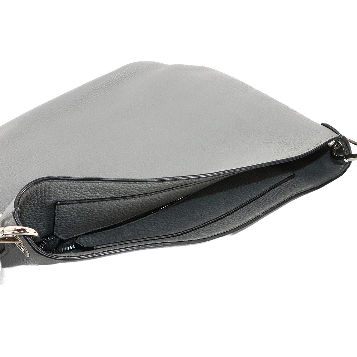 Shoulder Bag Leather Gray 1BE057 Logos Purse