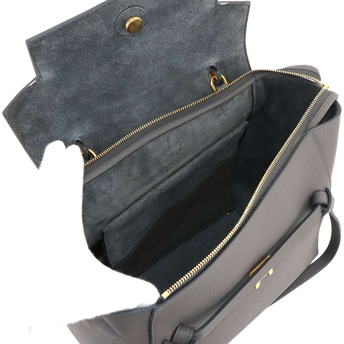 Belt Bag Mini 2way Hand Shoulder Bag Leather Gray 176103 Purse