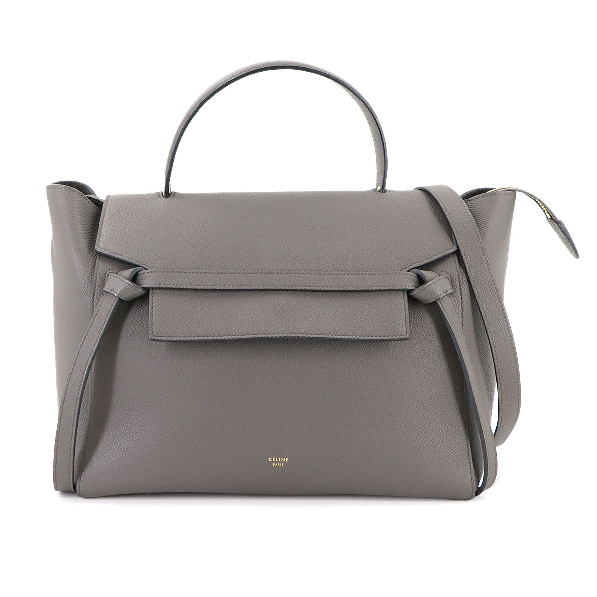 Belt Bag Mini 2way Hand Shoulder Bag Leather Gray 176103 Purse