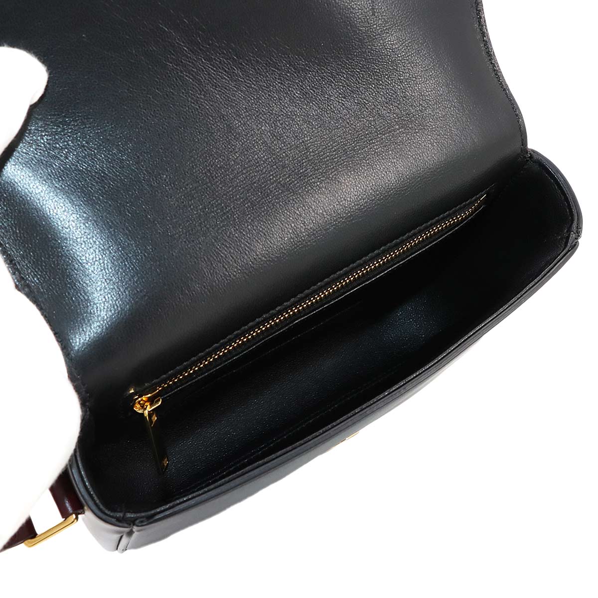 Tassels Shoulder Bag Leather Leather Bordeaux Black