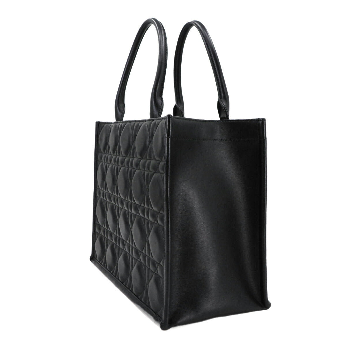 Macrocannage Book Tote Shoulder Medium Bag Leather Black