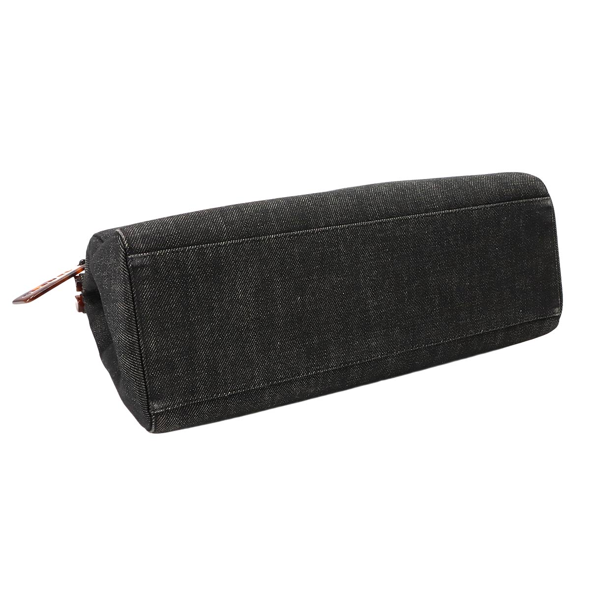 Plastic Handle Hand Bag Denim Black Vintage Purse