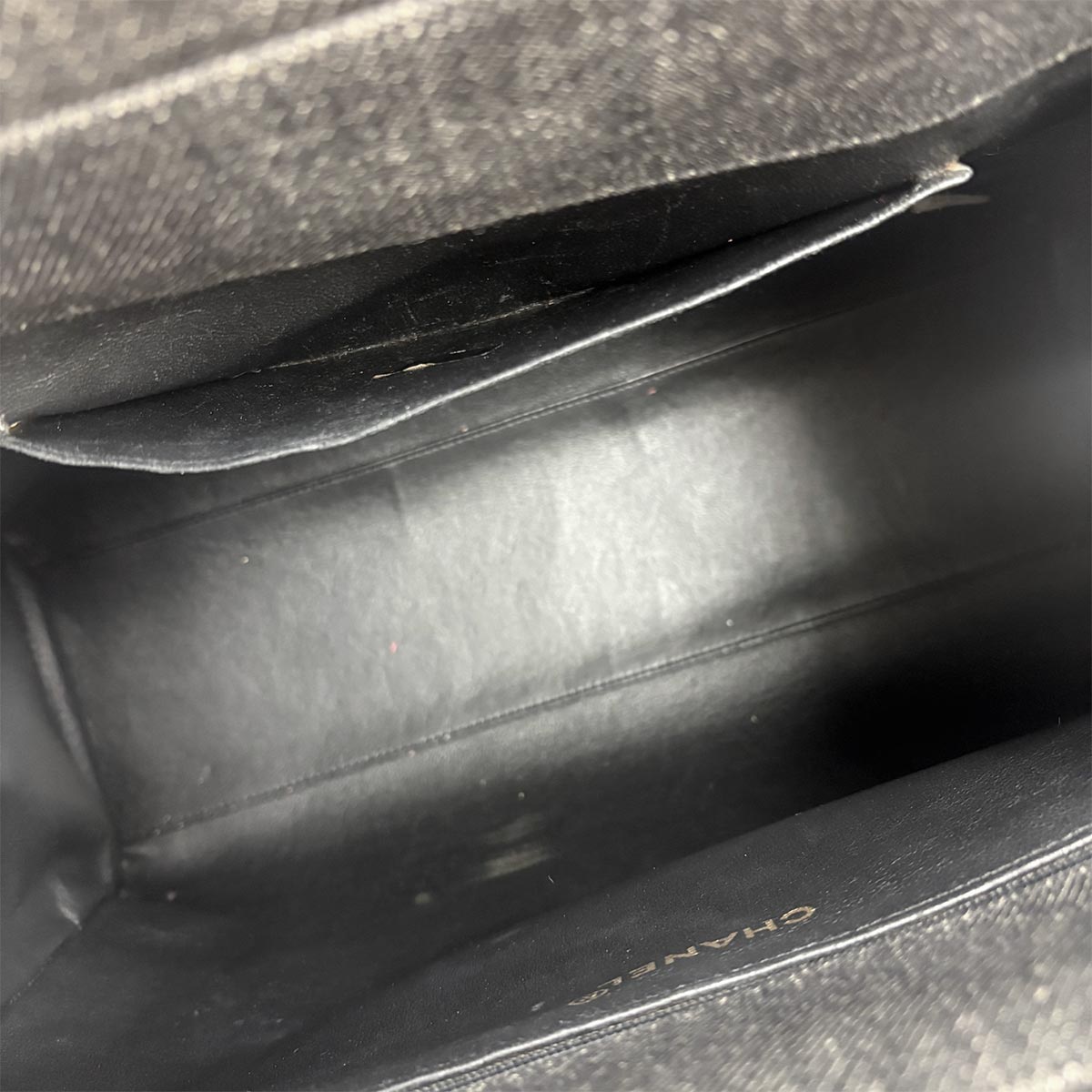 Plastic Handle Hand Bag Denim Black Vintage Purse