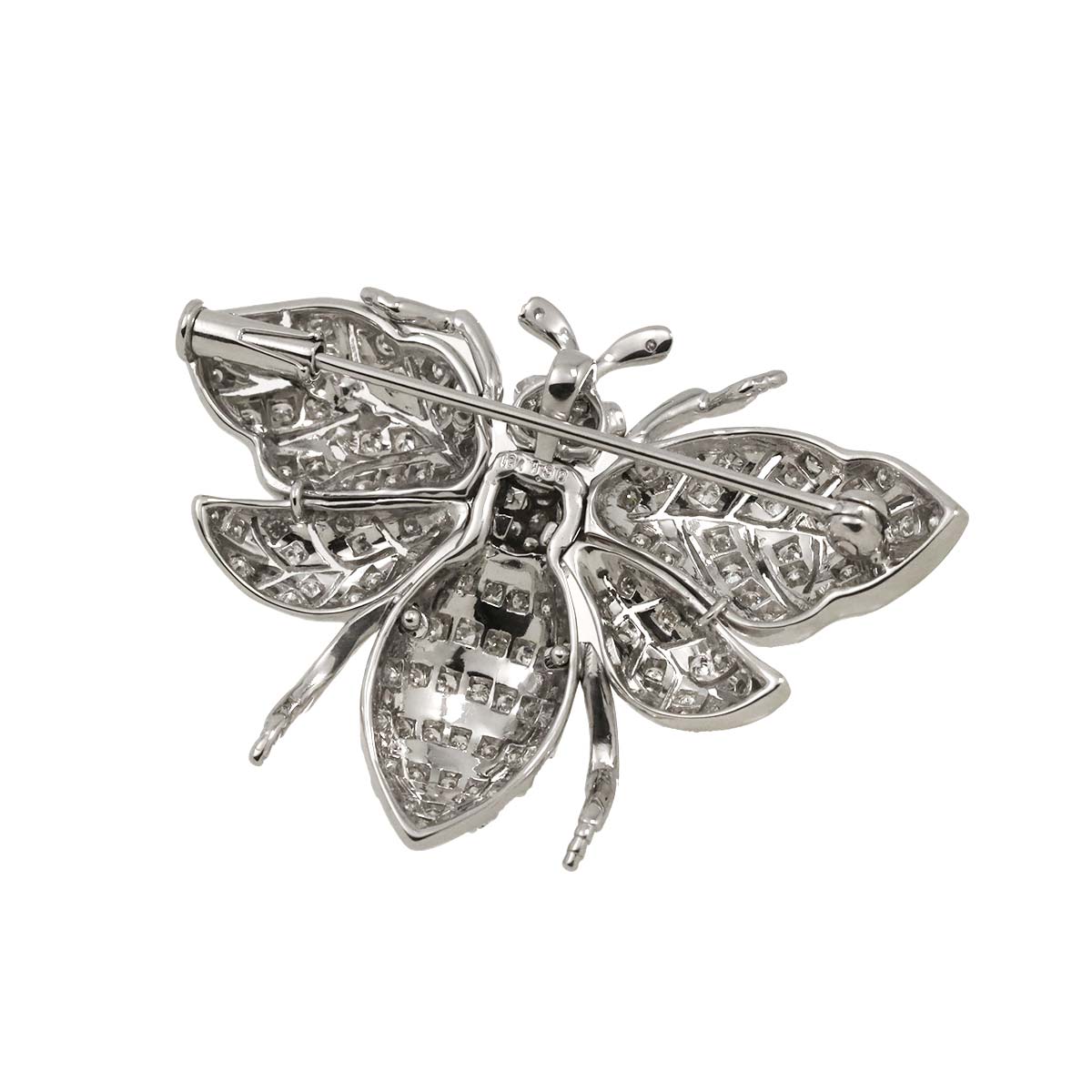 Diamond 1.30ct Brooch 18K WG White Gold 750