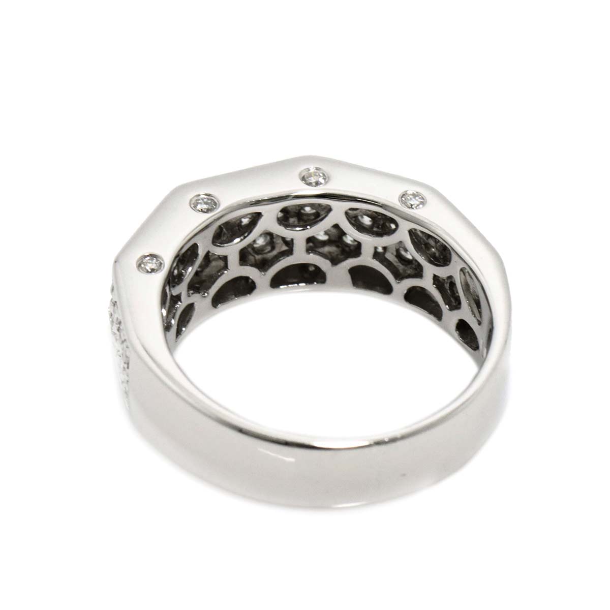 Diamond 0.90ct Ring 18K K18 WG White Gold size5.75-6(US)