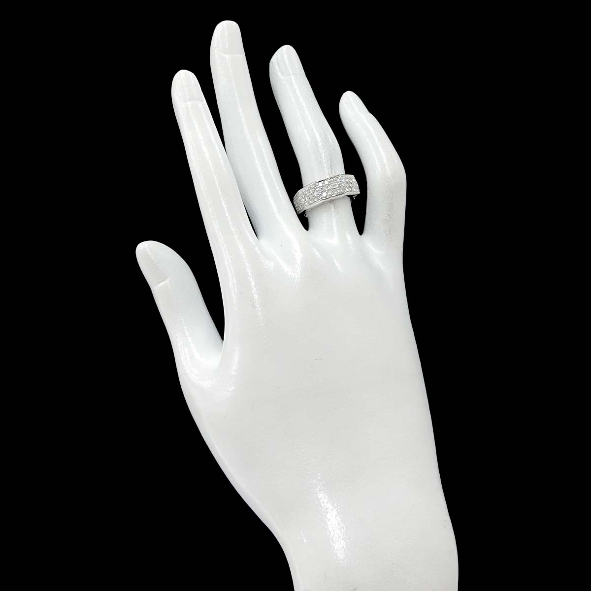 Diamond 0.90ct Ring 18K K18 WG White Gold size5.75-6(US)