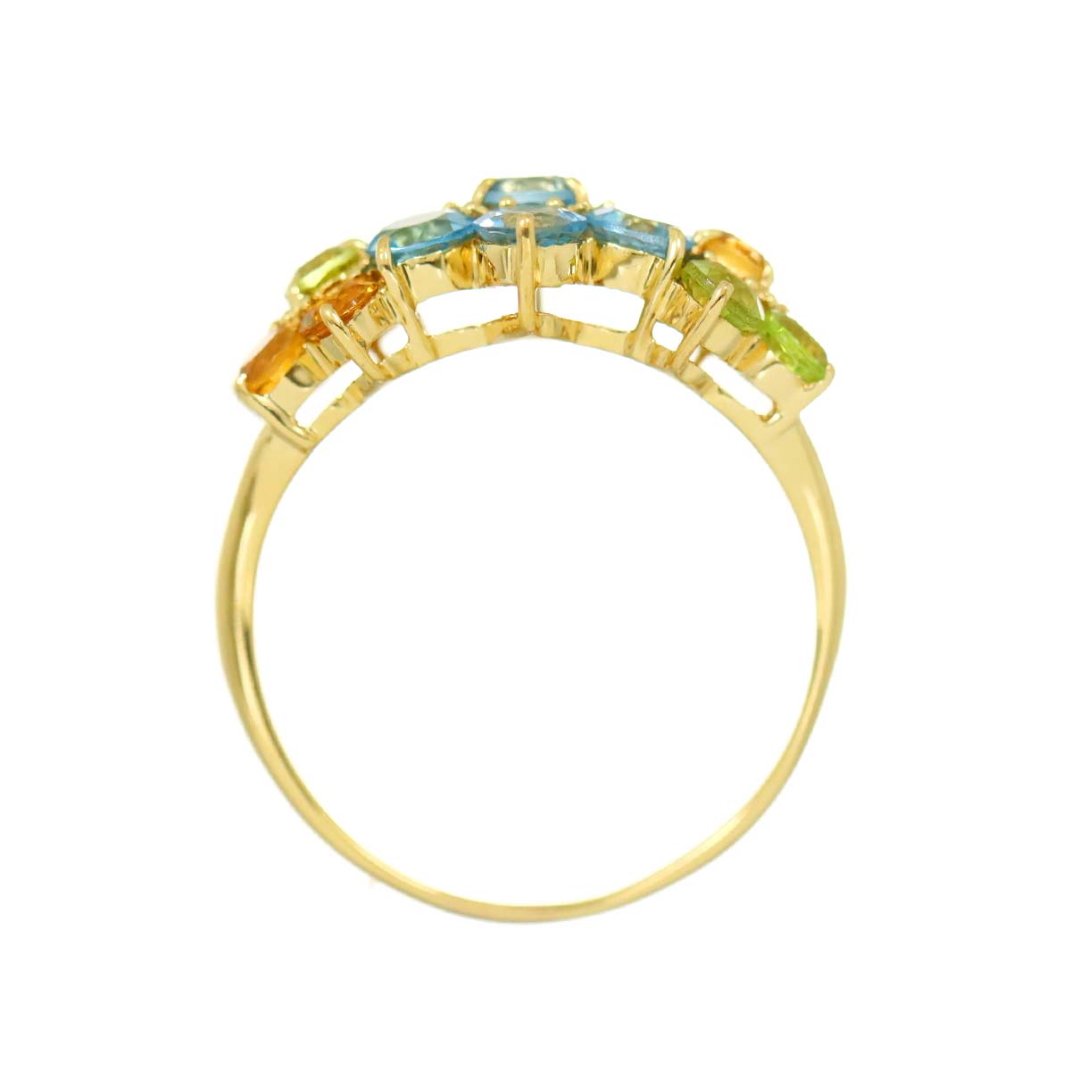 Multi Stone Ring 18K YG 750 Size7.25(US)