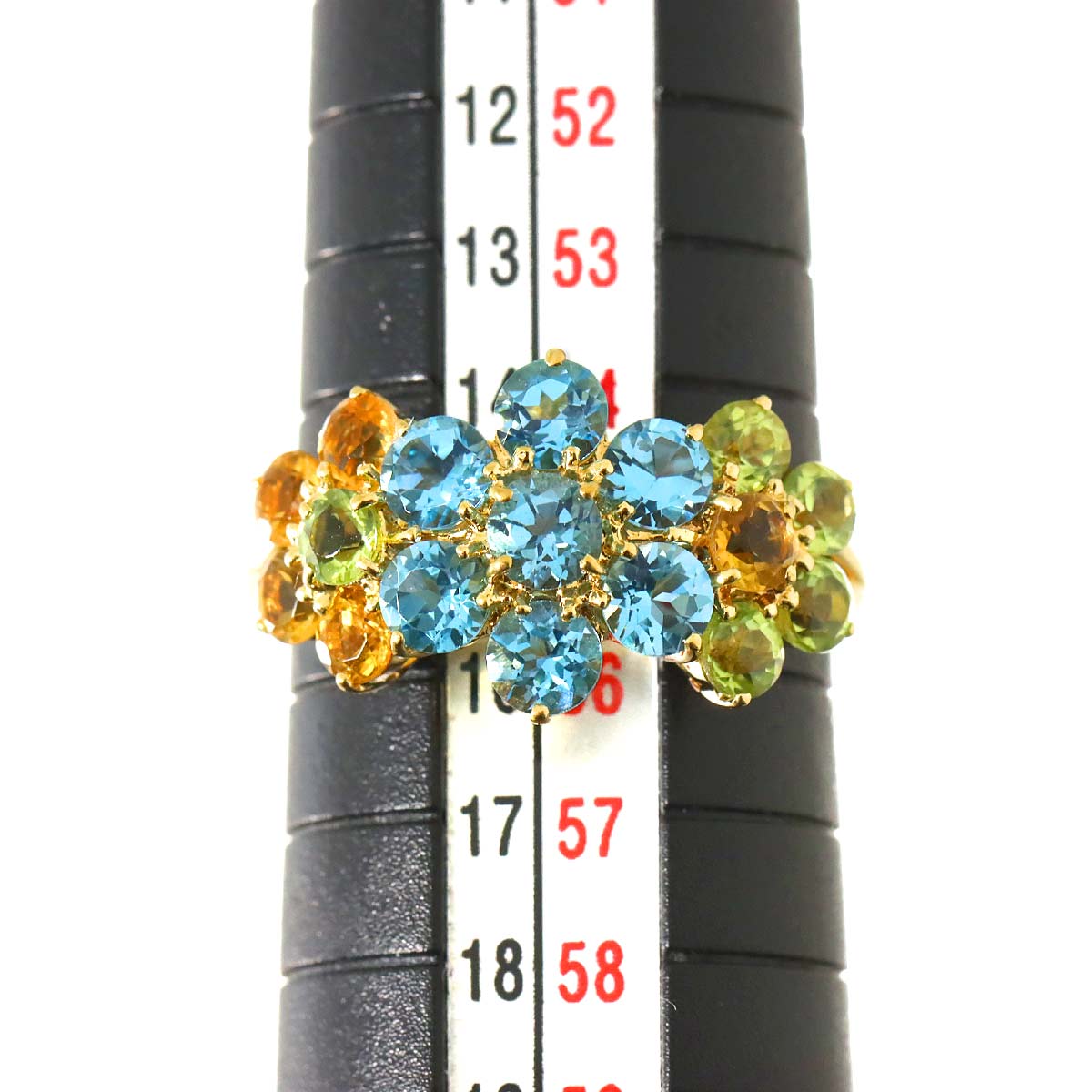 Multi Stone Ring 18K YG 750 Size7.25(US)