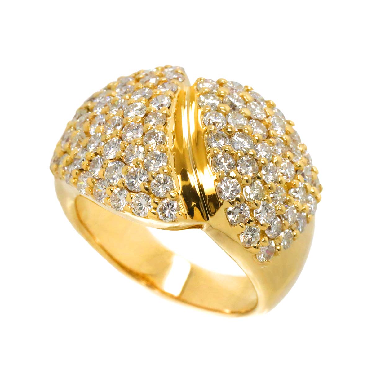 Diamond 2.80ct Ring 18K YG Yellow Gold 750 6-6.25(US)