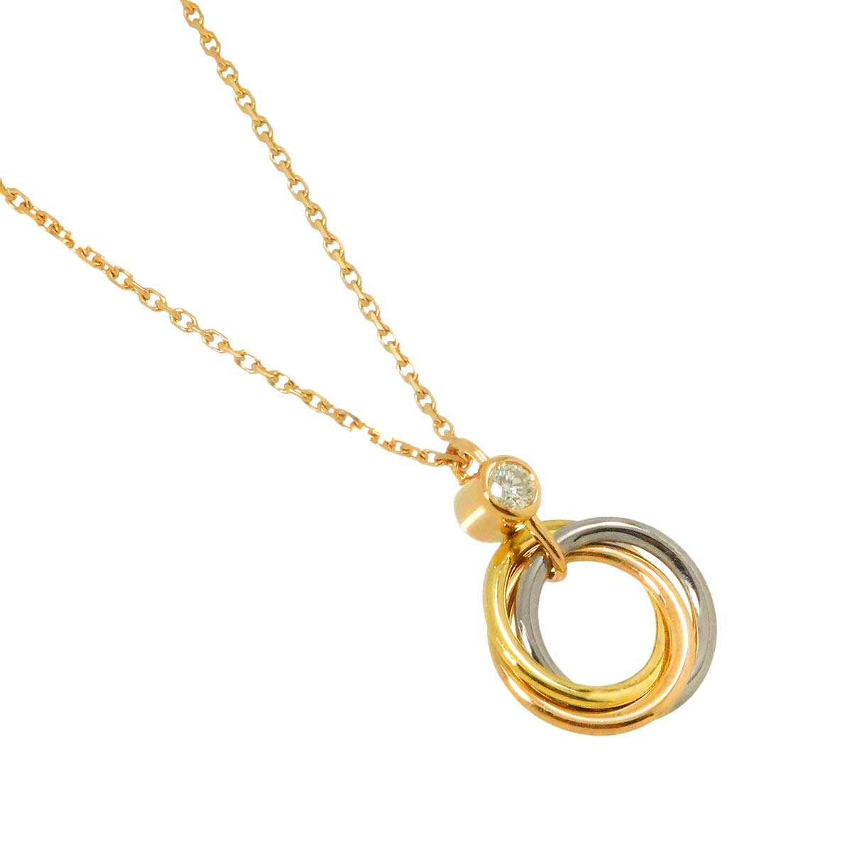 Trinity Diamond Necklace 18K YG WG PG 750