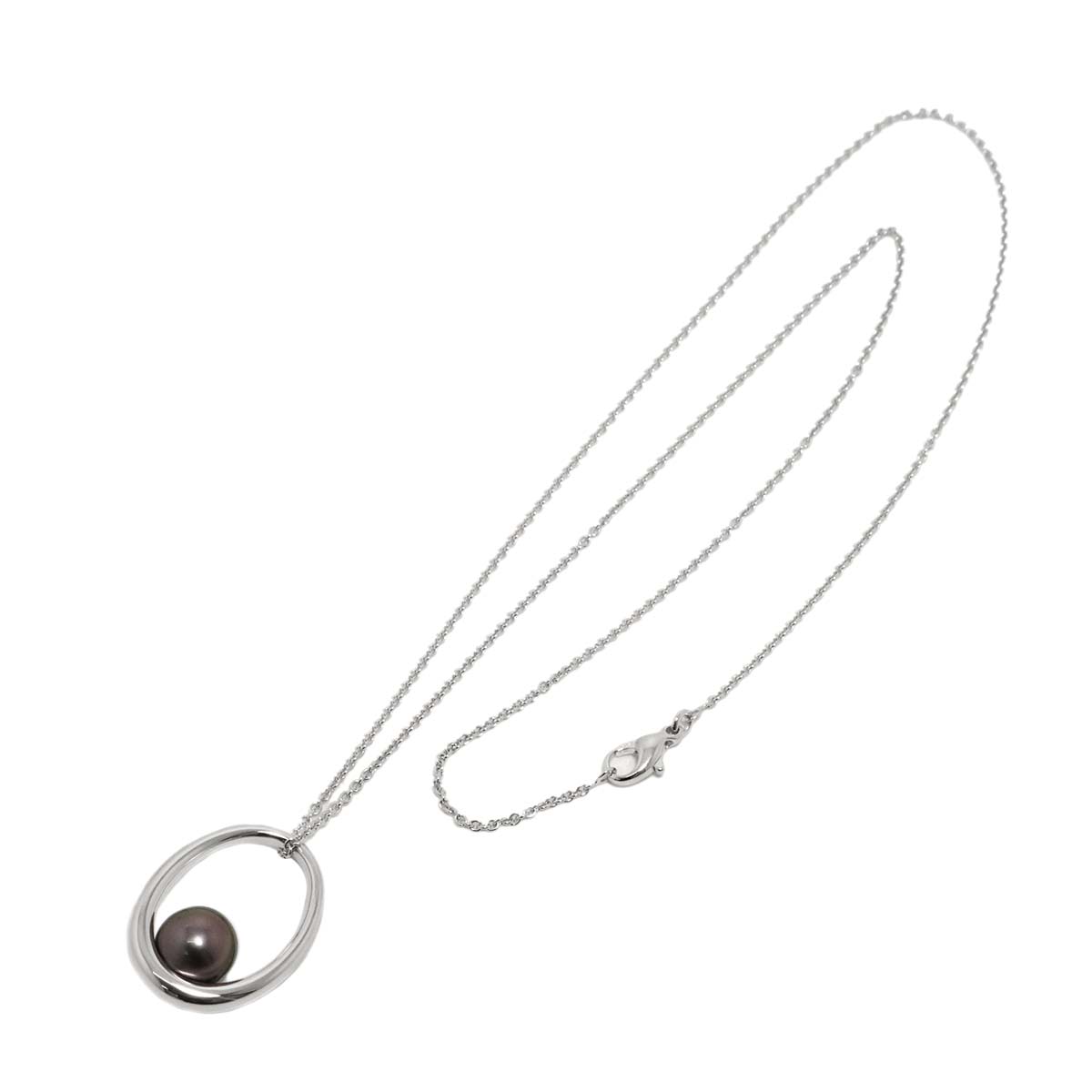 Black South Sea pearl 11.2mm Necklace 18K WG 750