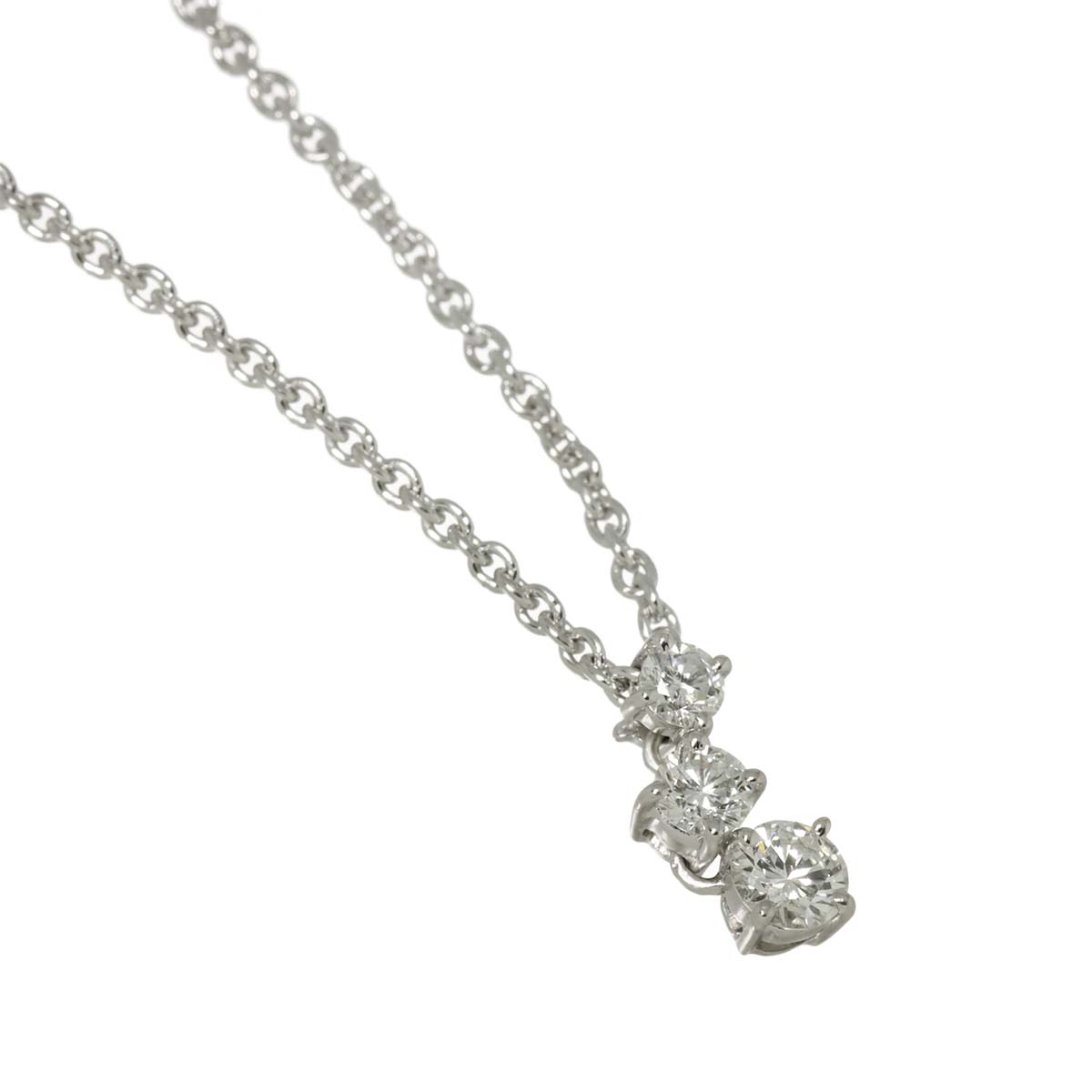 Diamond 0.17ct Necklace 18K White Gold 750