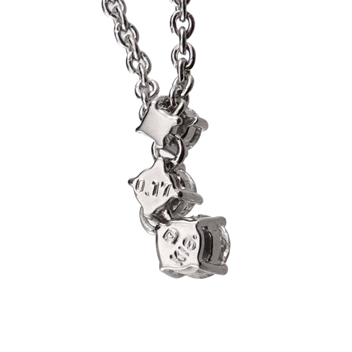 Diamond 0.17ct Necklace 18K White Gold 750