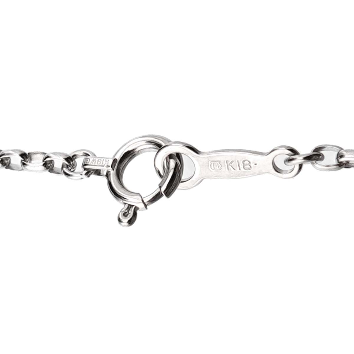 Akoya Pearl 6.7mm Diamond Necklace 18K White Gold 750