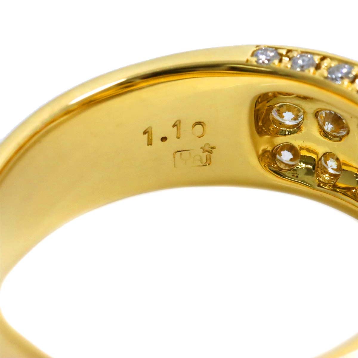 South Sea pearl 10.9mm Diamond 1.10ct Ring 18K YG 750 size7.5US