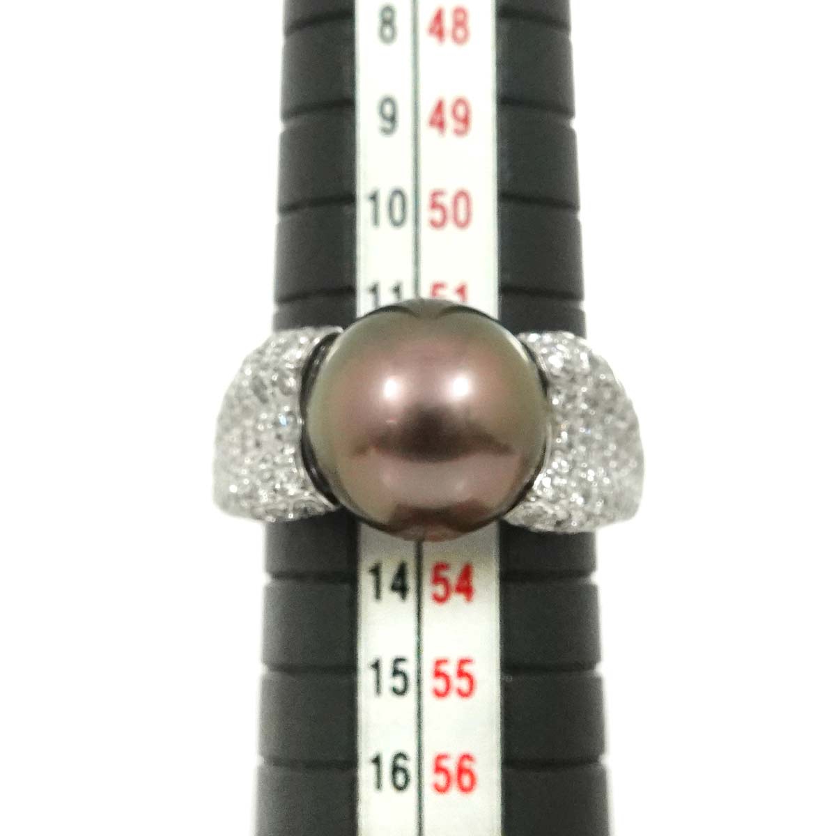 Black Pearl Diamond 1.38ct Ring 18K WG size6.25-6.5(US)