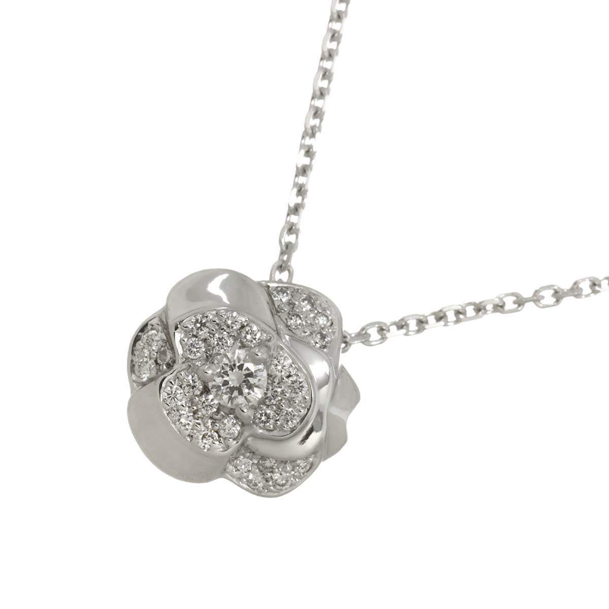 Camelia Necklace Diamond 18K White Gold 750