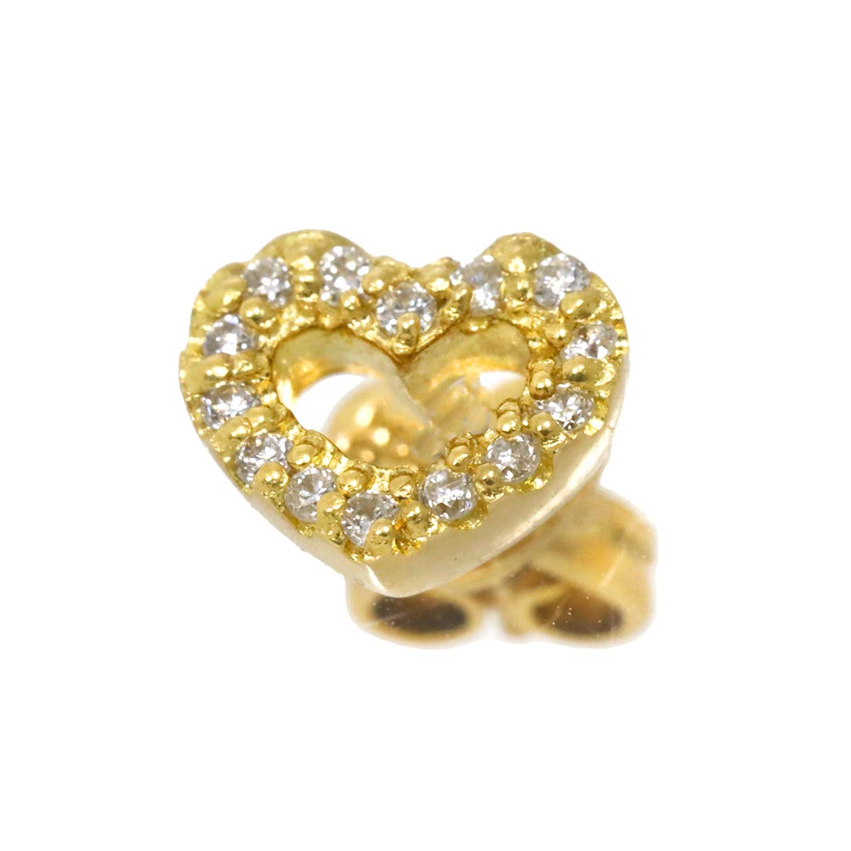Diamond 0.07ct Heart Earring 18K YG 750 One Piece only