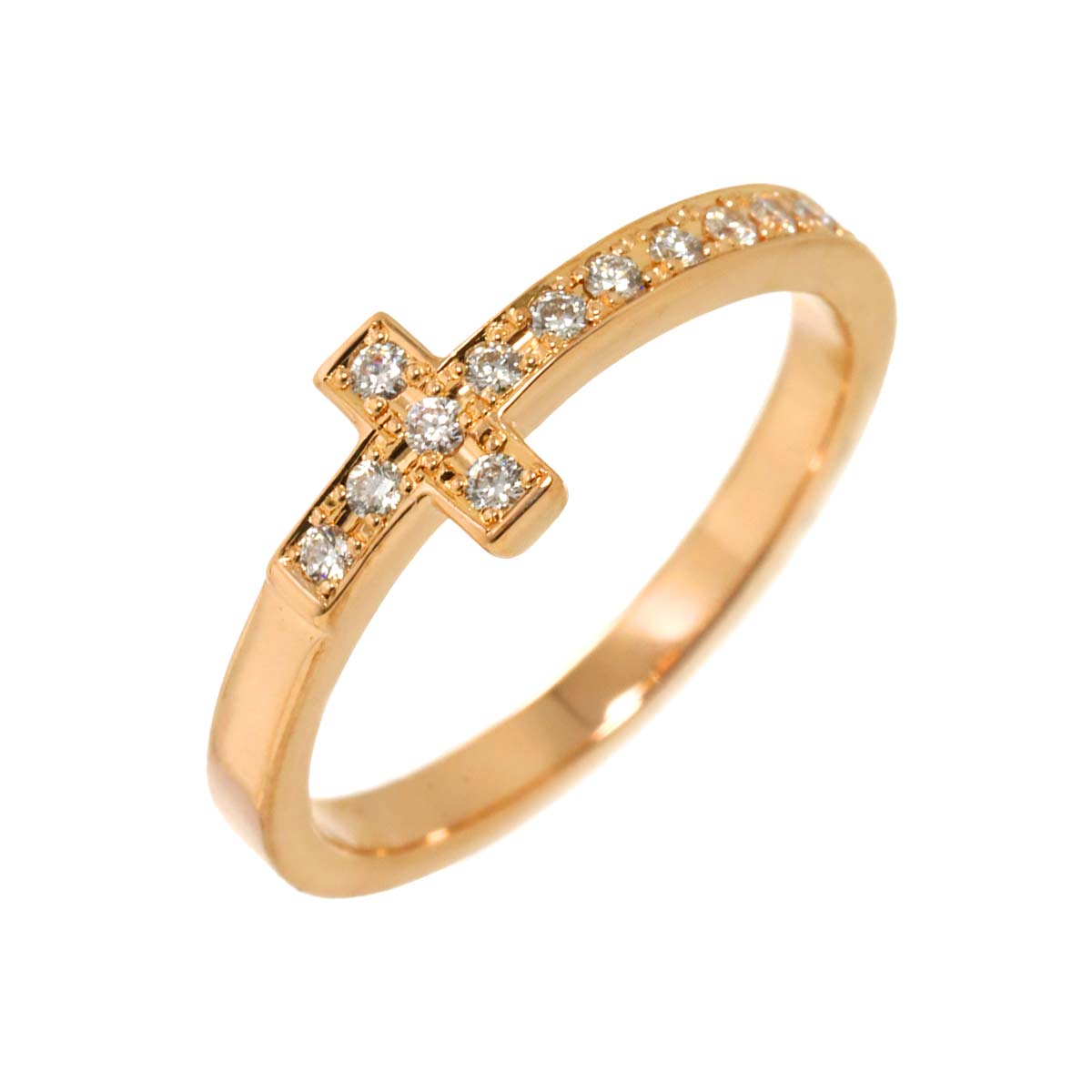Diamond 0.20ct Ring 18K PG Pink Gold 750 Size6-6.25(US)