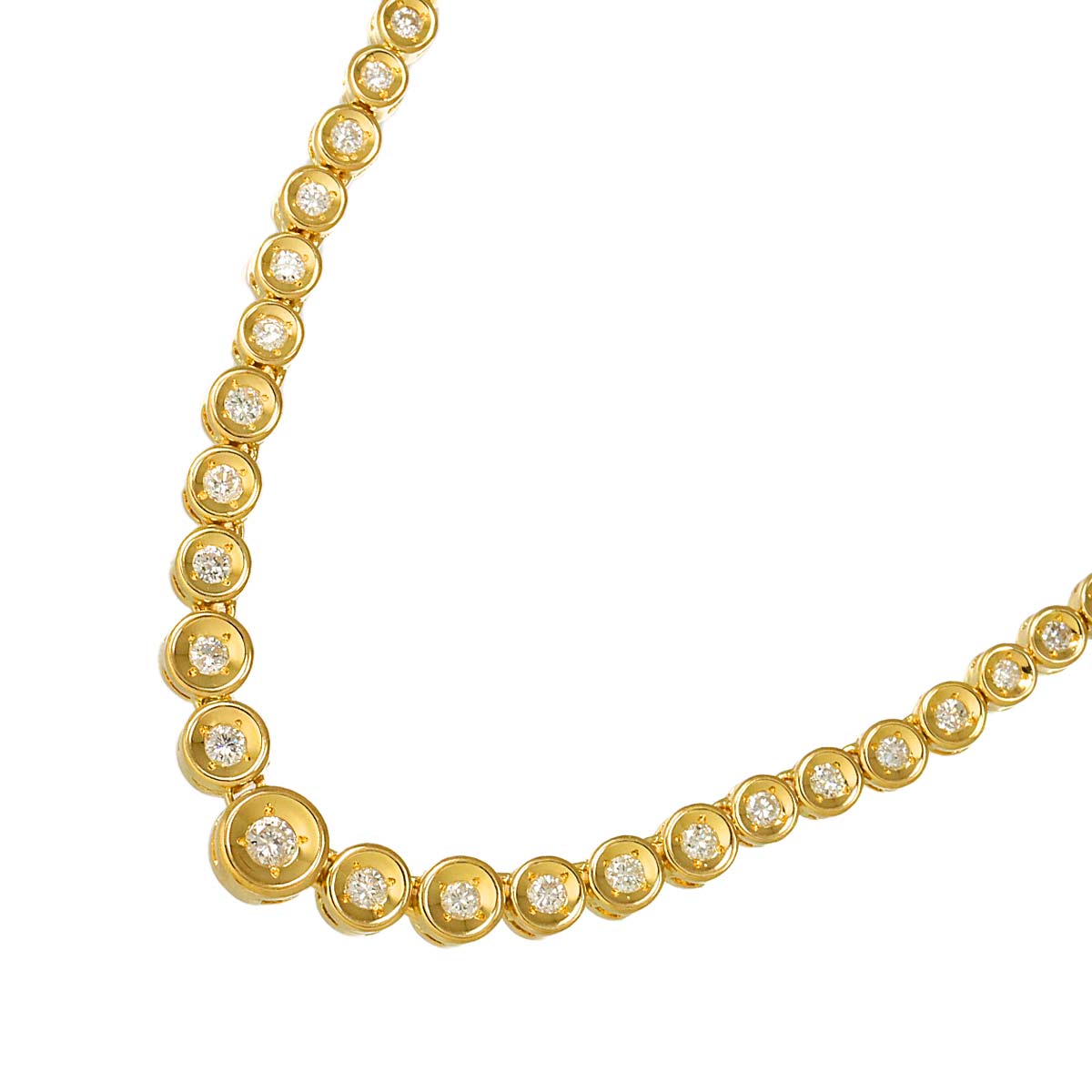 Diamond 2.09ct Necklace 18K YG Yellow Gold 750