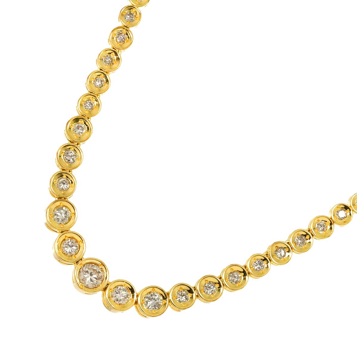 Diamond 3.10ct Necklace 18K YG Yellow Gold 750