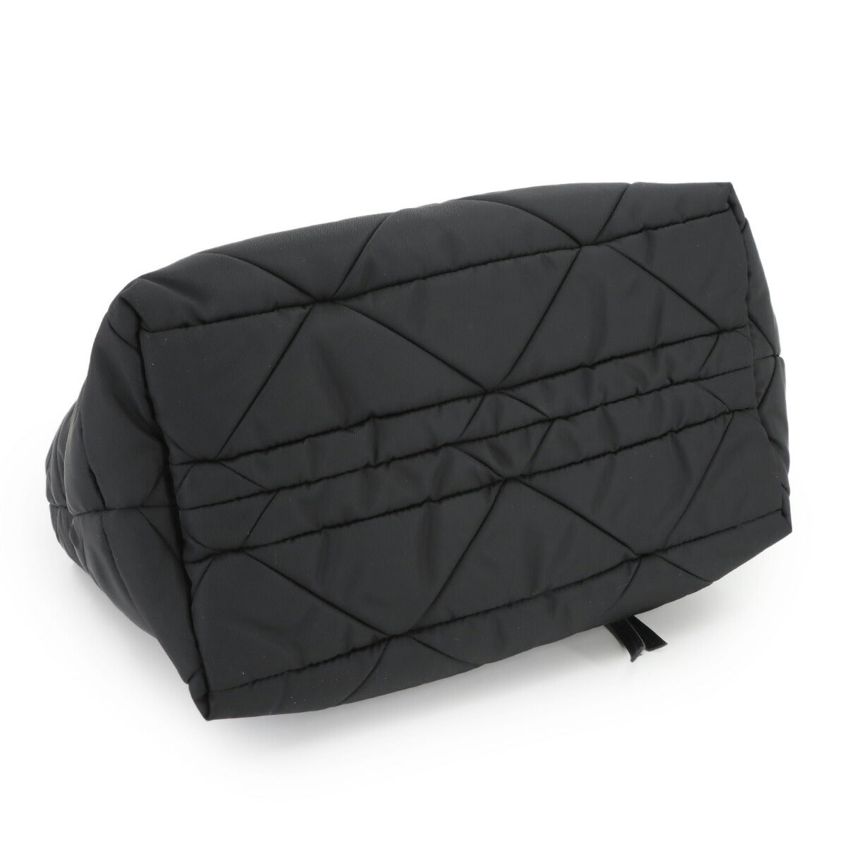 Small Padded 2way Tote Shoulder Bag Nylon Leather Black 1BG436