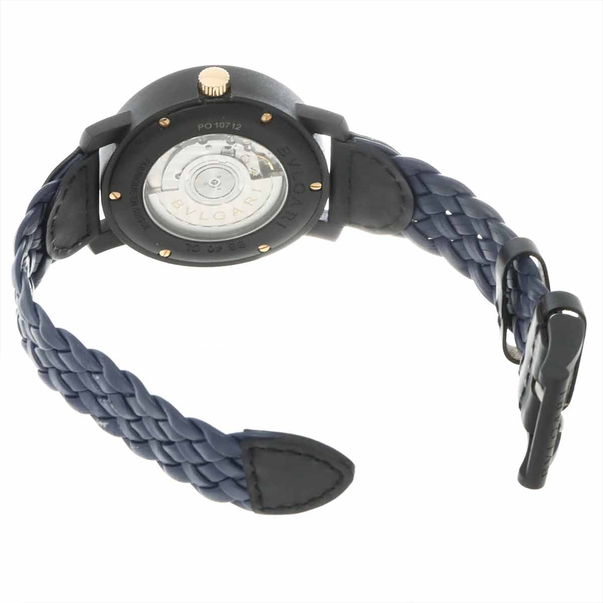 BVLGARIBVLGARI Carbon Gold BB40CL 750 YG Blue Dial Mens