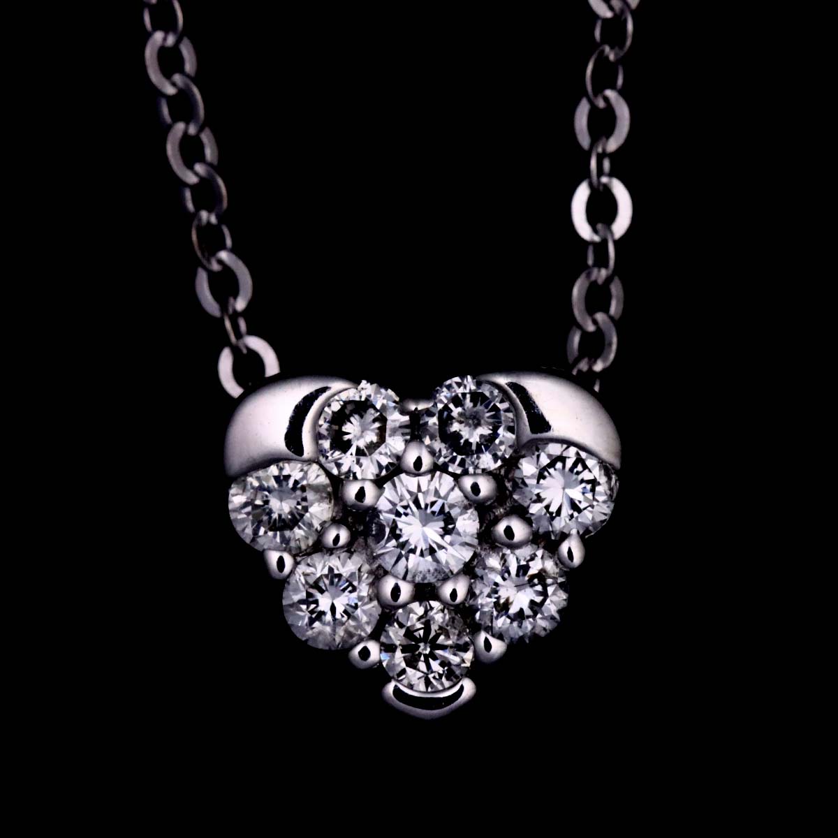 Diamond 0.19ct Heart Necklace 18K WG 750