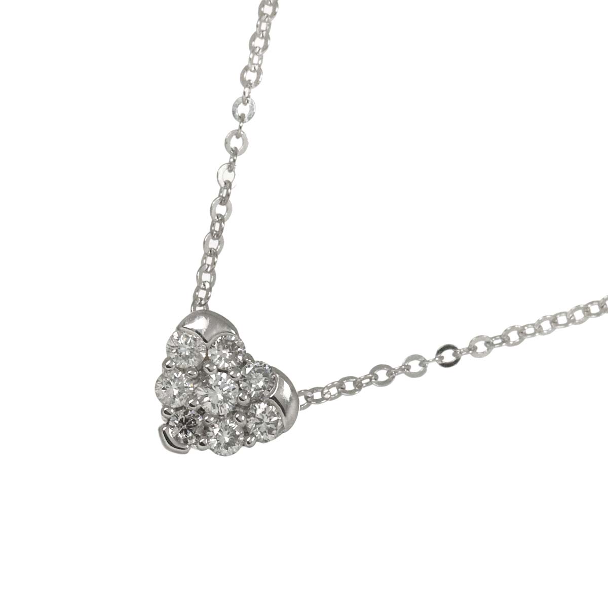 Diamond 0.19ct Heart Necklace 18K WG 750