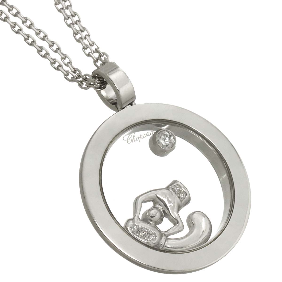 Happy Diamond Aquarius Necklace 18K White Gold 750