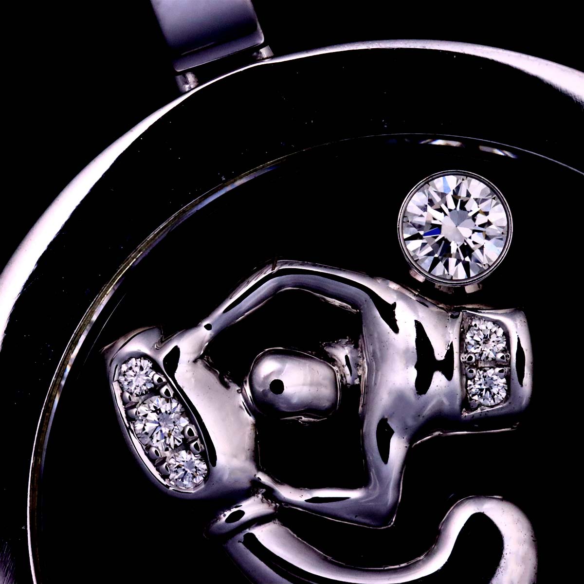 Happy Diamond Aquarius Necklace 18K White Gold 750
