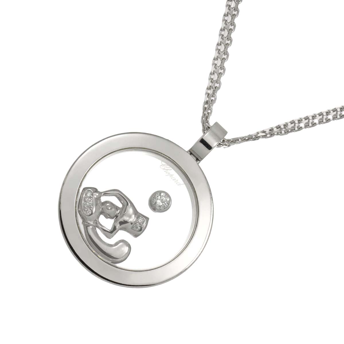 Happy Diamond Aquarius Necklace 18K White Gold 750