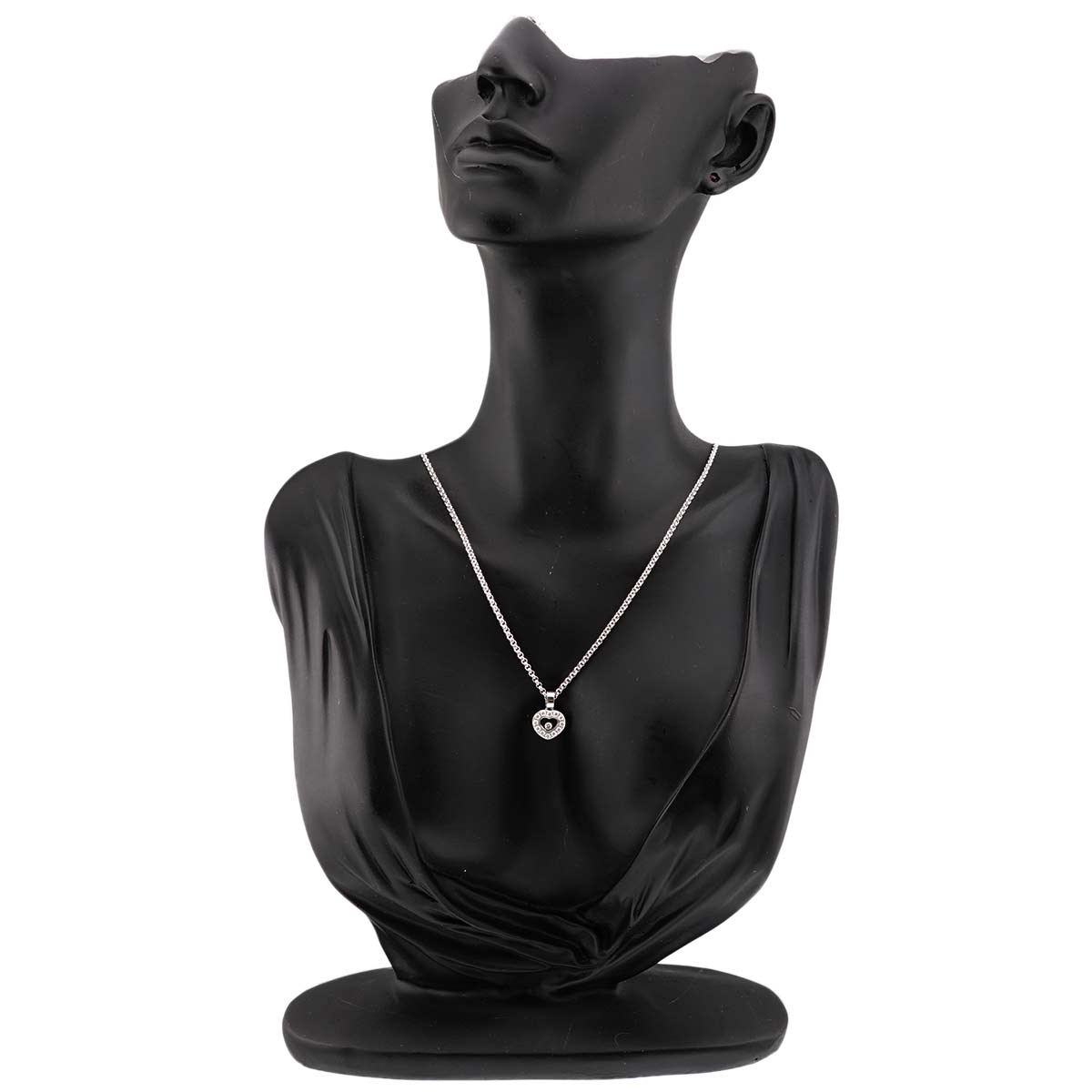 Happy Diamond Heart Necklace 18K White Gold 750