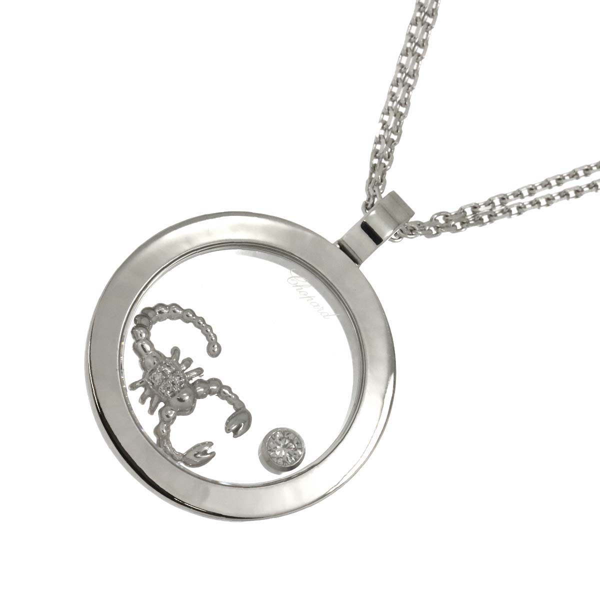 Happy Diamond Scorpio Necklace 18K White Gold 750