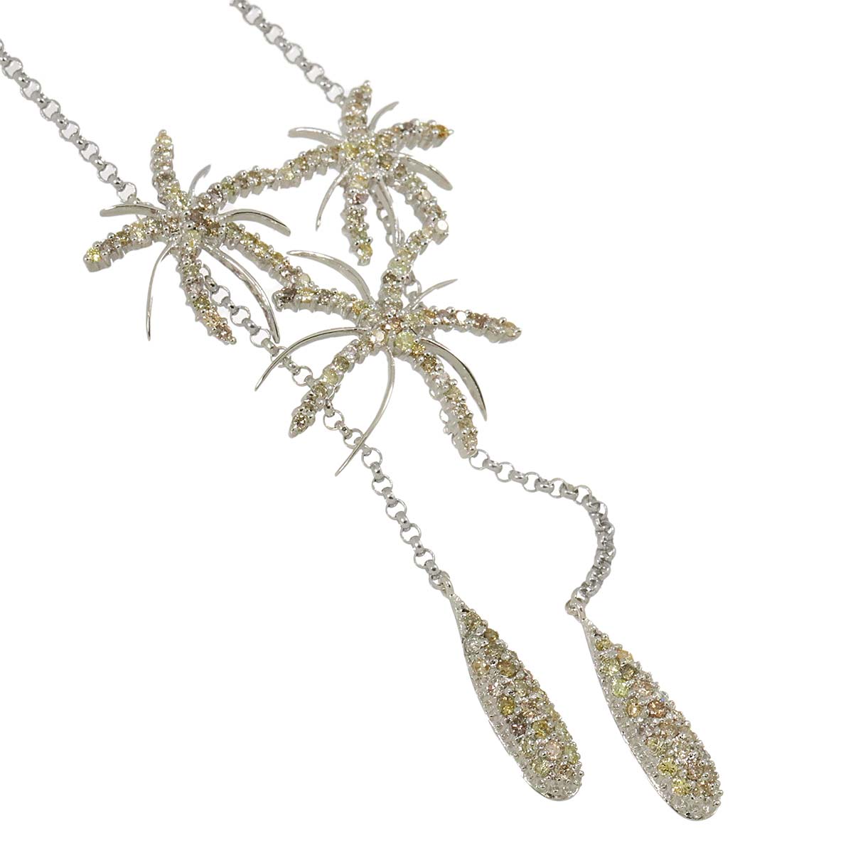 Diamond 1.50ct Necklace 18K WG White Gold 750
