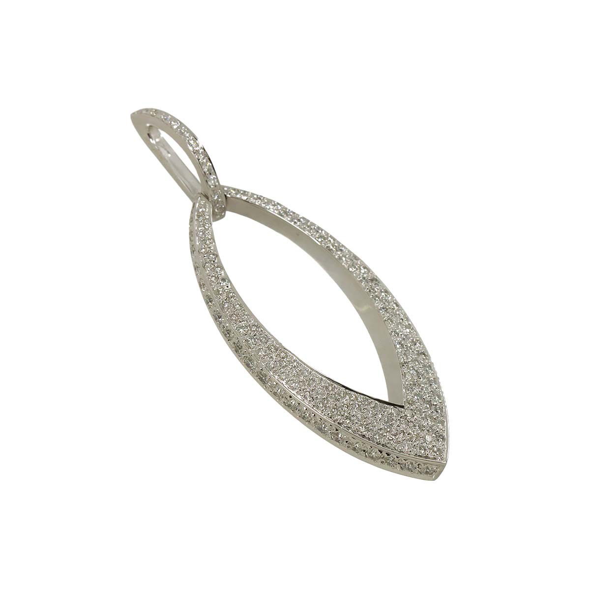 Diamond 2.64ct Pendant Top 18K K18 WG White Gold 750