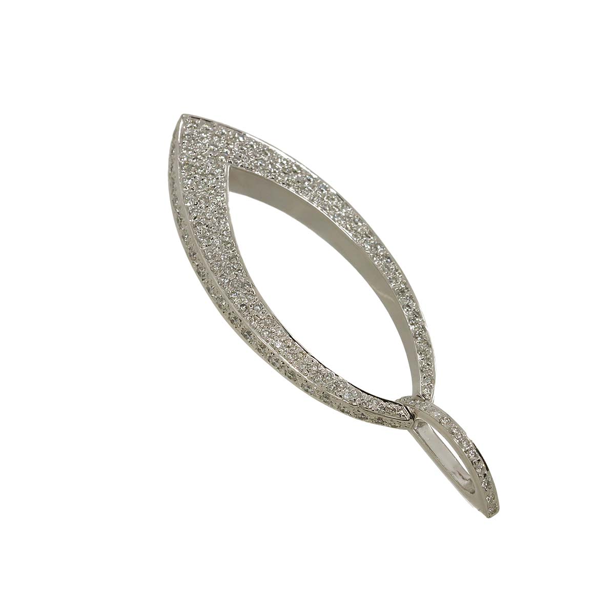 Diamond 2.64ct Pendant Top 18K K18 WG White Gold 750