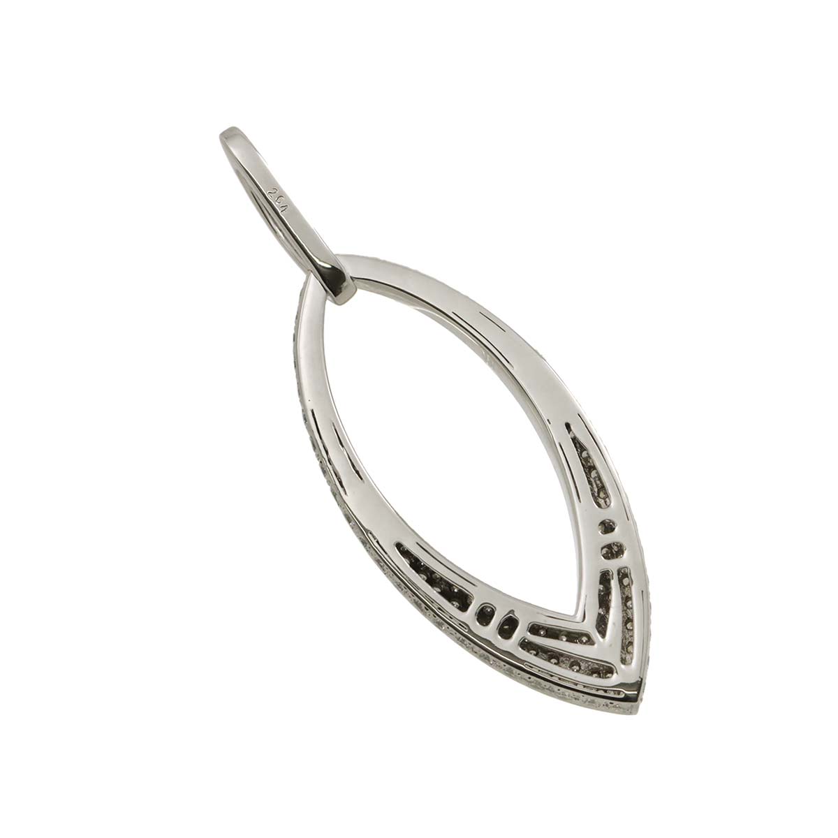 Diamond 2.64ct Pendant Top 18K K18 WG White Gold 750