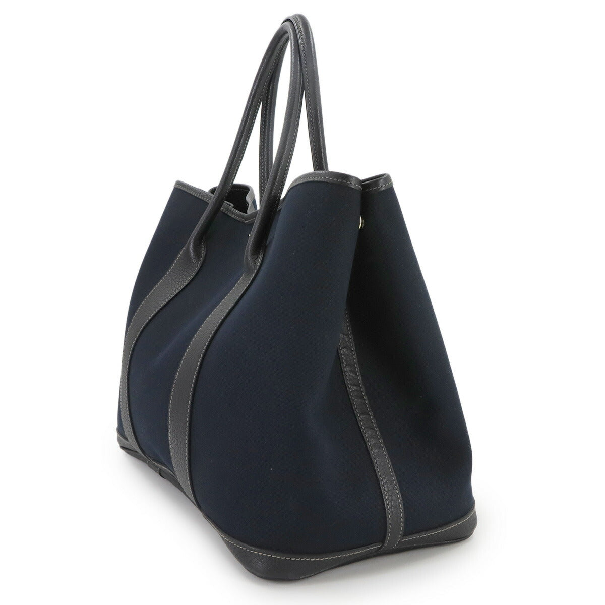 Garden Party PM Tote Bag Toile Officier Leather Navy