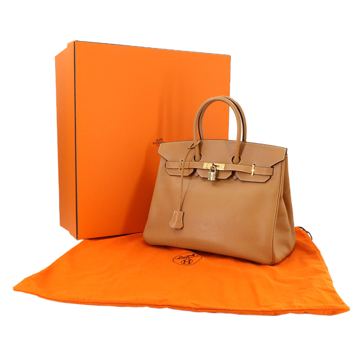 Birkin 35 Hand Bag Vache liegee Natural Purse 90291491