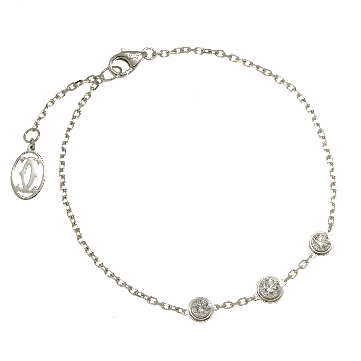 d Amour Diamond 3P Bracelet 18K White Gold 750