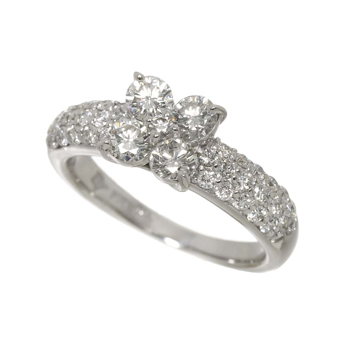 Diamond 1.01ct Ring 18K WG 750 Size4.5(US)
