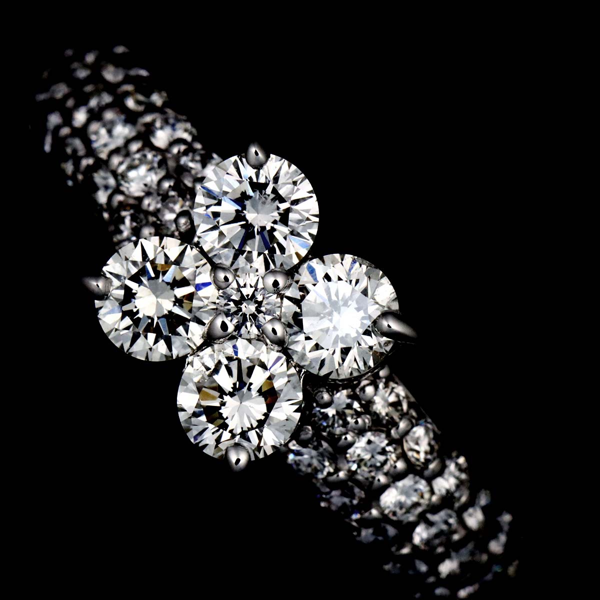 Diamond 1.01ct Ring 18K WG 750 Size4.5(US)