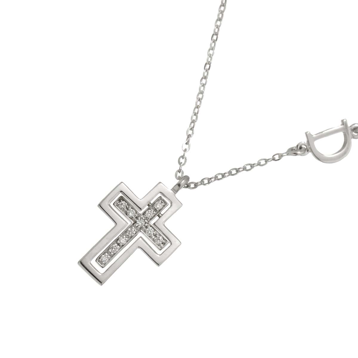 Belle Epoque Diamond Cross Necklace Mini 18K WG 750