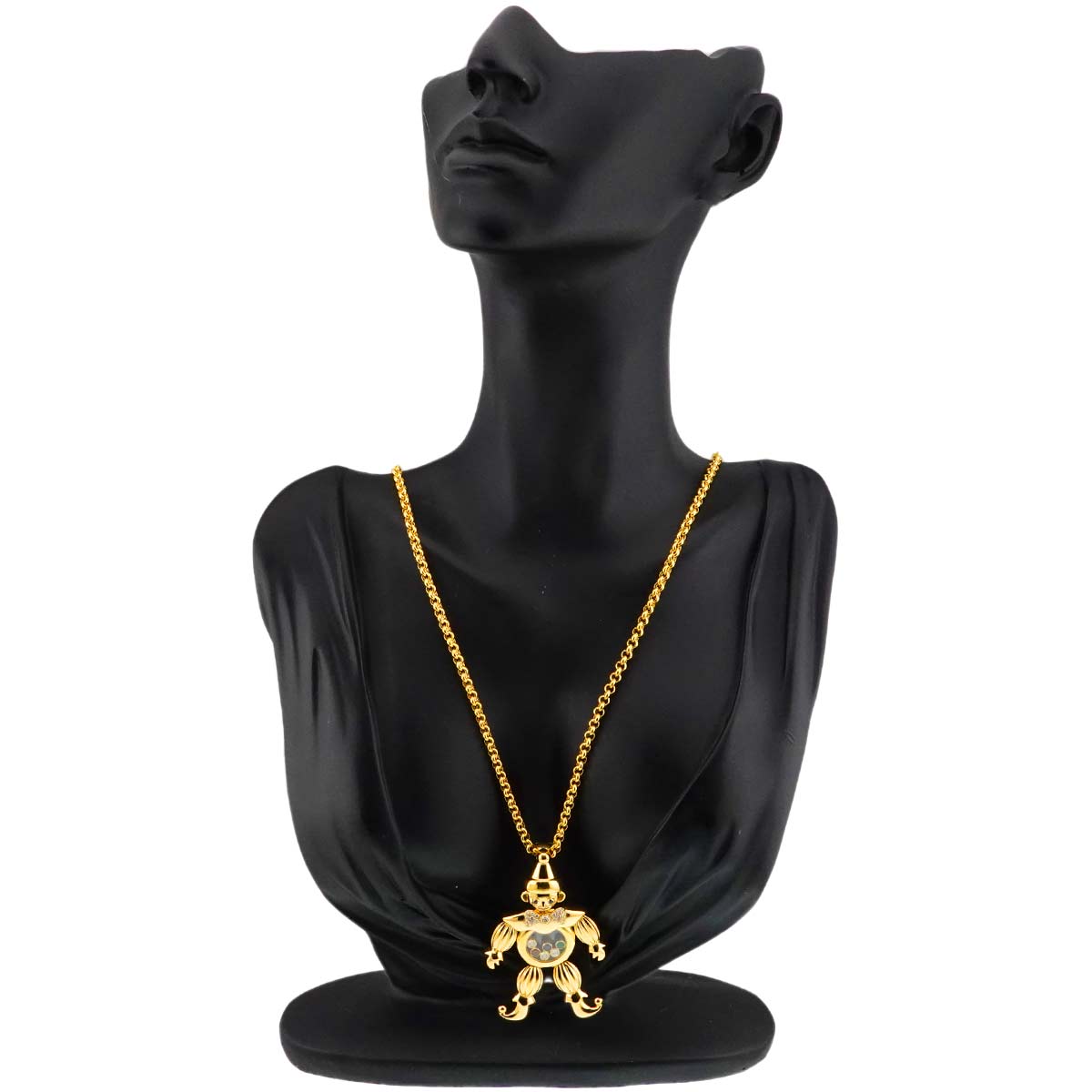 Happy Diamond clown motif Multi Stone Necklace 18K YG 750