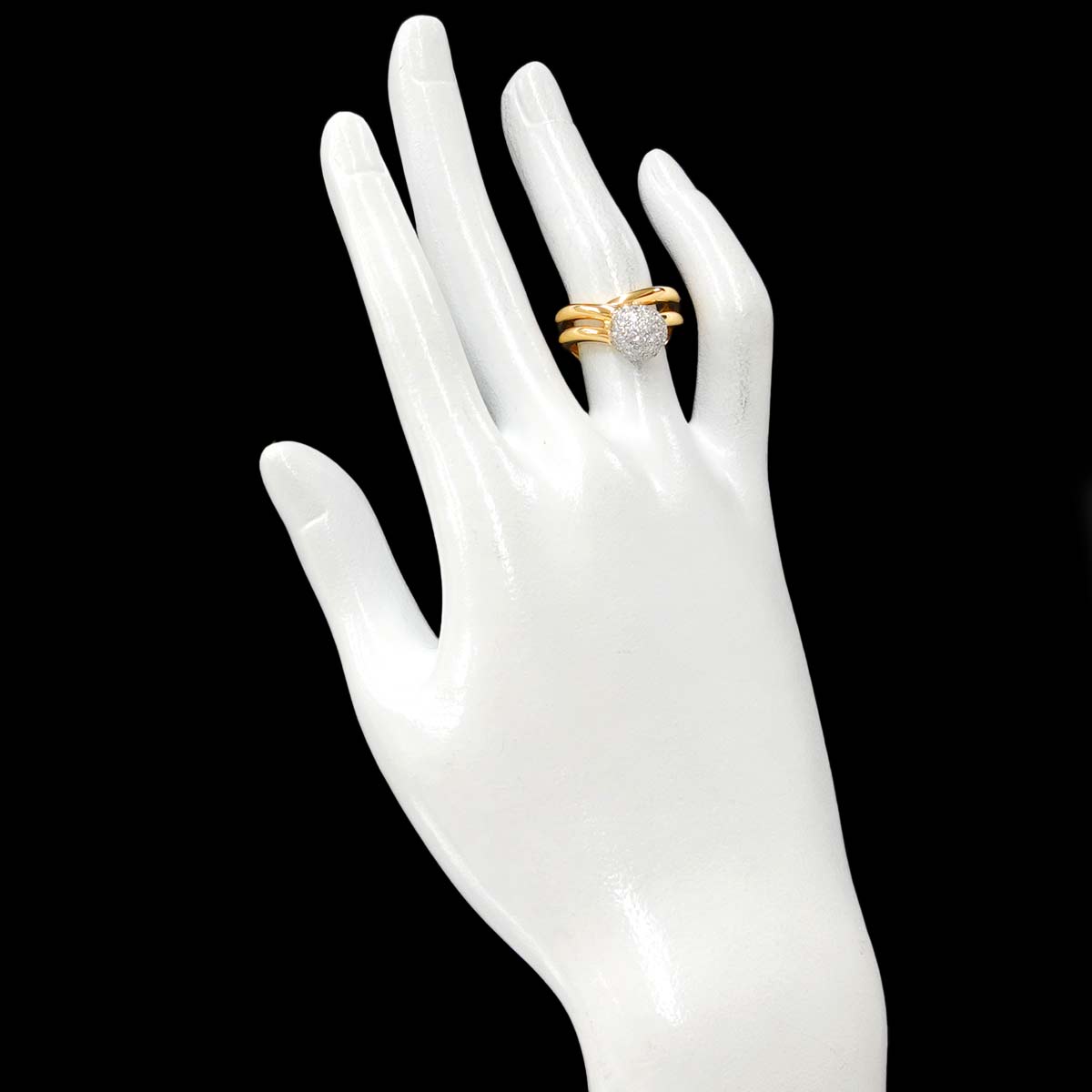 Diamond 0.68ct Ring 18K YG WG 750 size5.5-5.75(US)