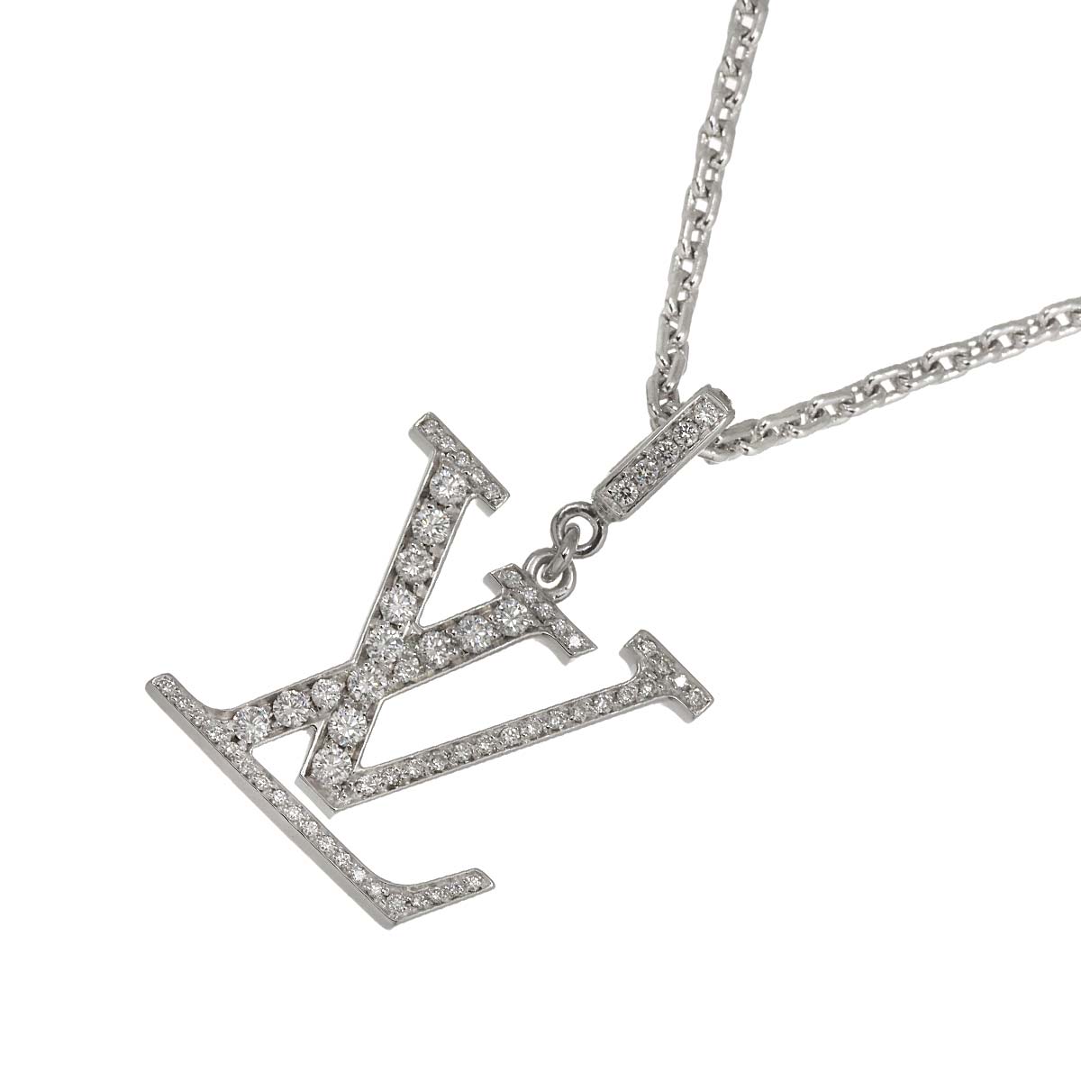 Pendentif LV Diamond Necklace 18K WG 750