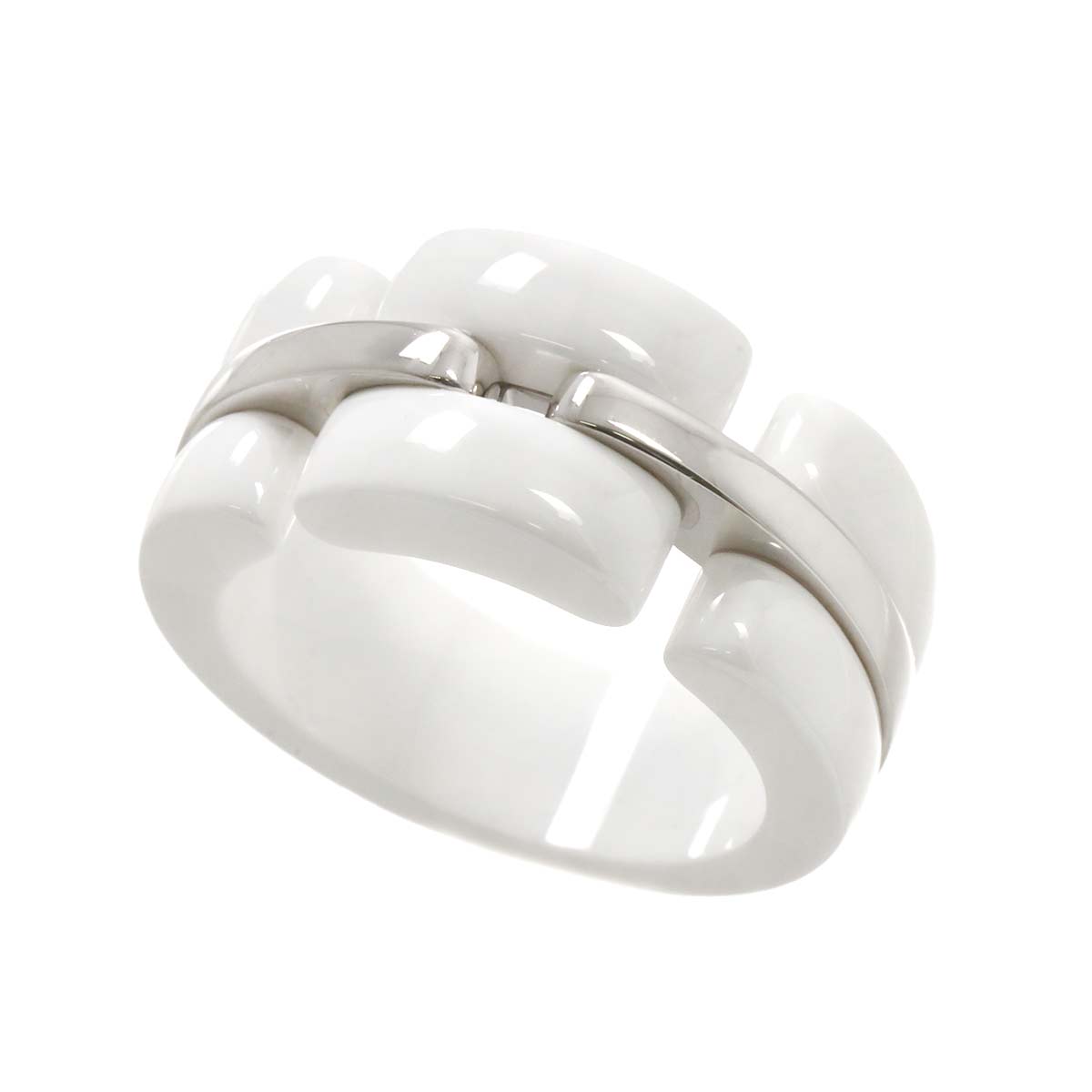 ULTRA Wide Ring Ceramic 18K WG 750 Size54 6.25-6.5(US)