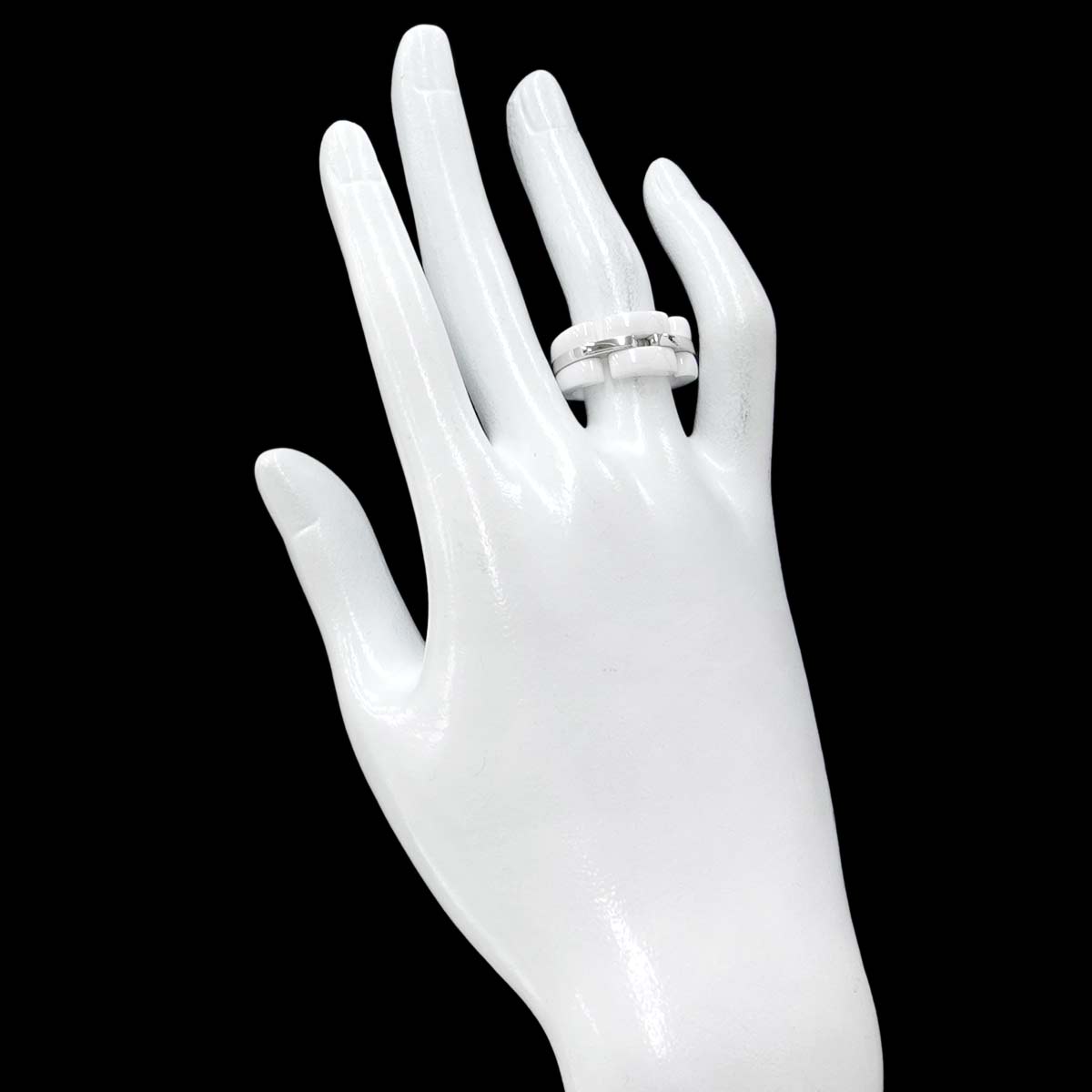 ULTRA Wide Ring Ceramic 18K WG 750 Size54 6.25-6.5(US)